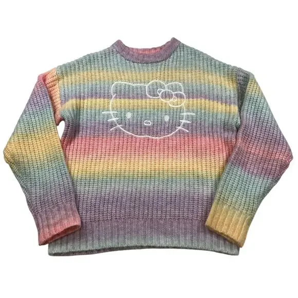 Hello Kitty Forever 21 Sweater New with tag Stripe Multicolor Sweater Sz Small - Picture 1 of 11